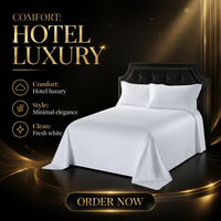 Parure de draps de luxe 5 étoiles en coton égyptien blanc pour hôtel, tailles King et Queen