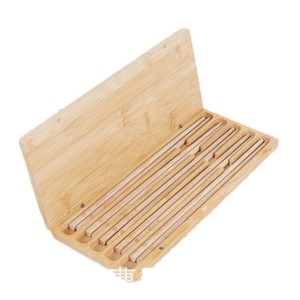 Bamboo Chopstick Storage <b>Box</b> <b>With</b> Magnetic <b>Lid</b> Minimalist Design Kitchen Organizer For Home Use - Product Image 4