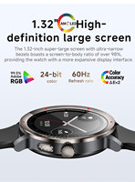 Montre connectée de suivi de santé KC102, écran AMOLED 1,32 pouces, étanche IPX8, surveillance ECG+PPG, fréquence cardiaque, sommeil, oxygène sanguin
