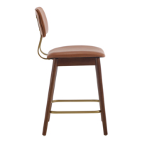 Ensemble de 2 tabourets de bar réglables en bois, modernes, avec revêtement en similicuir, pour cuisine, salle à manger, hôtel et chambre.