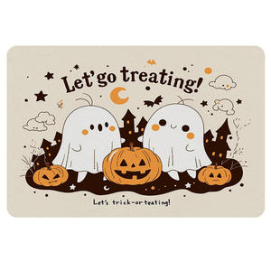 Alfombra de dibujos animados de Halloween, rectangular, absorbente, de cuero, antideslizante, para interiores, baño, dormitorio, de secado rápido - Product Image 1