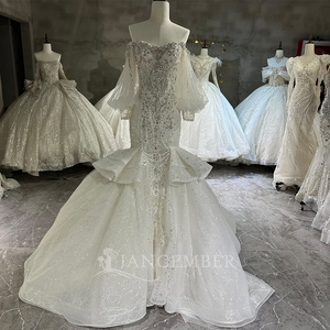 Wx95 Beads <b>Sequins</b> Diamond New Design Mermaid Wedding Dress Fashion Court Train Luxury Bride Dresses Jancember - Product Image 6