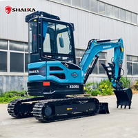 Mini-excavatrice SHANDING de 3,5 tonnes pour usage domestique, moteur diesel EPA, chenilles, avec pompe hydraulique, petite pelle mécanique