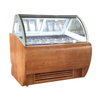 Vitrine Réfrigérée Italienne à Gelato, 2 Portes, Température Unique, pour Présentation de Crèmes Glacées et Cornets