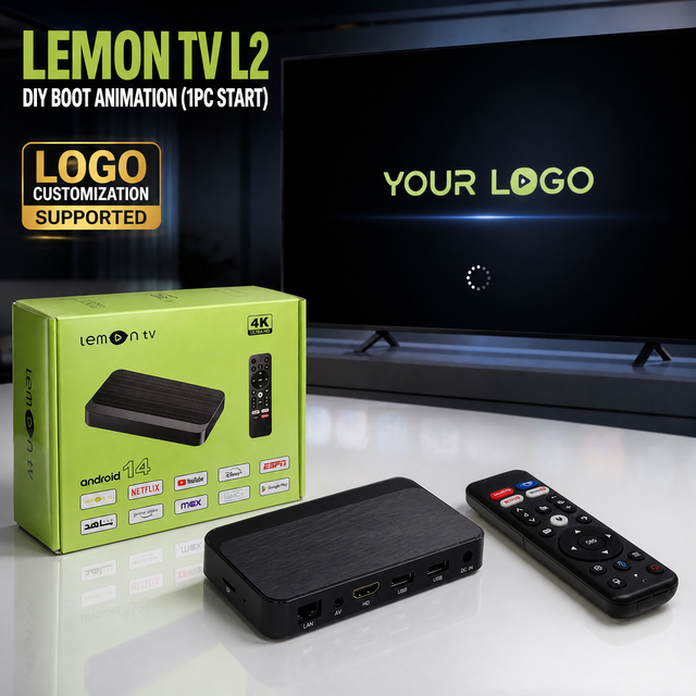 Lemon TV L2 Android 14.0 TV Box H618 2GB 16GB 4K 5G WIFI6 BT5.4 GTV OS Custom App Push Device Management 1pc MOQ OEM Factory