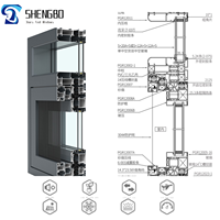 Modernes Luxuriöses Aluminium-Legierungs-Doppelglas Dreispuriges Schiebefenster Wasserdicht Schalldicht für Keller Wohnzimmer Küche