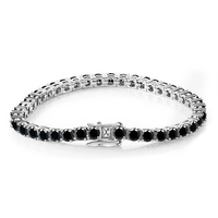 Mode Chaîne Lien 2mm/3mm/4mm/5mm/6.5mm/7mm/8mm 925 Argent Rose Or Hommes Noir Moissanite Diamant Tennis Chaîne Bracelet