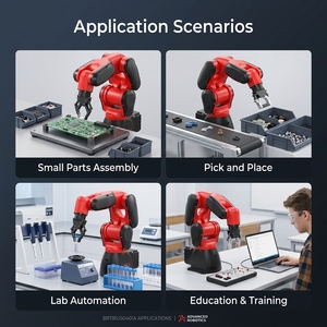 BRTIRUS0401A 6-Axis Desktop <b>Robot</b> 1kg Payload 465mm 0.06mm IP54 <b>Mini</b> Industrial <b>Robotic</b> Arm Assembly Pick Place Lab Education - Product Image 2