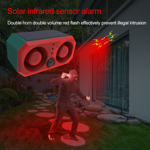 Panel Solar, altavoz Dual, luz estroboscópica, alarma, detección infrarroja, <span class=keywords><strong>repelente</strong></span> de animales, <span class=keywords><strong>repelente</strong></span> de perros <span class=keywords><strong>para</strong></span> granja - Product Image 6