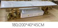 Meuble TV en marbre doré en acier inoxydable de haute qualité, argent brillant, classique, nouveau design, meuble TV pour salon