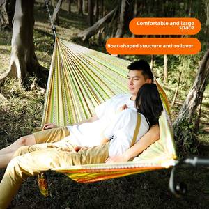 Hamaca de Tela de Paracaídas de Apertura Rápida para Interiores/Exteriores, Individual o Doble, Estampada, Estilo Camping, para Viajeros, Tapete de Picnic - Product Image 5