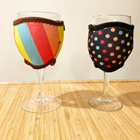 Couverture de gobelet à vin rouge créative housse de protection de tasse en verre manchon de tasse à vin néoprène personnalisé Koozies tasse à vin Koozies
