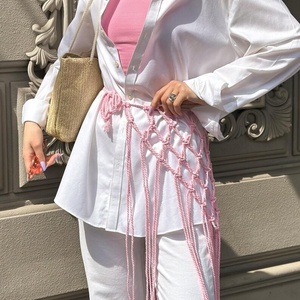 Boho Festival <span class=keywords><strong>coton</strong></span> naturel fait à la main femme cadeau <span class=keywords><strong>macramé</strong></span> plage couvrir jupe robe - Product Image 2