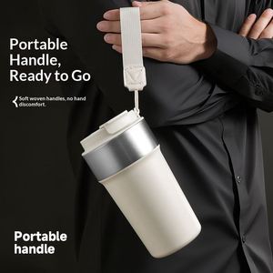 Food Grade 510Ml 17Oz Custom 304 Stainless Steel <b>Thermos</b> Vacuum Insulation Travel Car Coffee Tumbler <b>Cup</b> With Rope & Straw - Product Image 5
