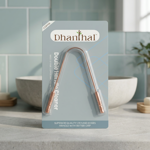 Dhanthal Copper Tongue <b>Cleaner</b> Double Handle With Round Edges And Better Grip <b>For</b> Oral Care - Product Image 5