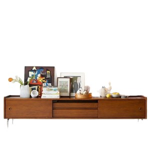 Mueble para TV Retro de Madera Maciza de 1.5M, 1.8M, 2M, Mueble de Almacenamiento para Sala de Estar, Moderno y Vintage, con Soporte de Piso - Product Image 4