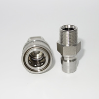 Naiwo Coupleur rapide sans valve Connecteur rapide en acier inoxydable 304 hydraulique droit à travers les raccords à déconnexion rapide