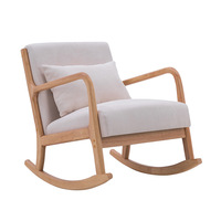 Fauteuil à bascule Guansong en bois massif, design minimaliste, écologique et durable pour salon et chambre à coucher (vente en gros)