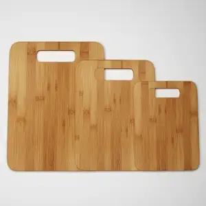 3-Piece Kitchen Bamboo Cutting Board Wholesale Bread Wooden Chopping Board With Handle