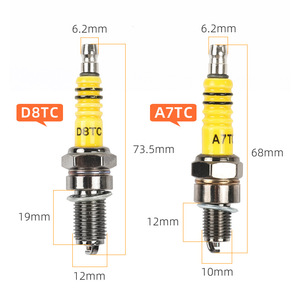 Bujía para Motocicleta A7TC D8TC, Rosca de 6.2mm, Electrodo de 12mm 10mm, para Scooter, Underbone, Triciclo 125cc 150cc - Product Image 1