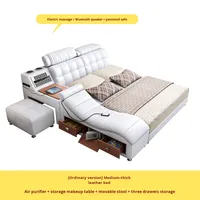 Modernes Tatami Leder Smart Bed Multifunktion ale große King Size Wohn möbel für Haupt schlafzimmer Luxus rahmen MDF Soft Bed Neu