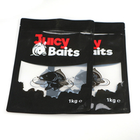 Sachet transparent à impression personnalisée, sac d'emballage en plastique à double fermeture éclair pour appât de pêche en poudre, 50 unités