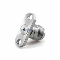Conector Coaxial RF Hembra de 1.85mm con Frecuencia DC-70GHz, Bajo VSWR de 50 Ohmios, Brida de 2 Orificios para PCB