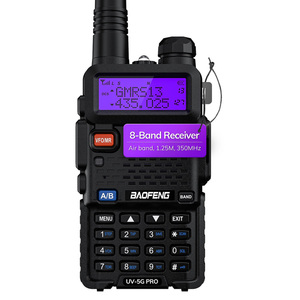 Lot de 2 radios portables bidirectionnelles FM VHF professionnelles GMRS Baofeng UV-5G Pro 5W - Product Image 6