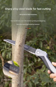 Scie à main pliable de qualité industrielle, scie à métaux portable, scie à bois pour le camping en plein air, durable, robuste, acier importé 9 - Product Image 2