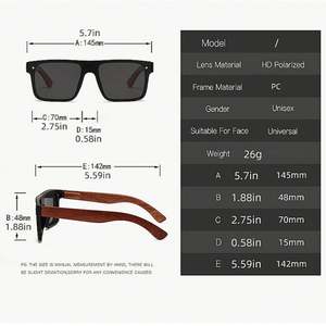 Lunettes de soleil polarisées monobloc effet bois vintage 2025 avec logo personnalisé, protection UV400, pour hommes et femmes - Product Image 5