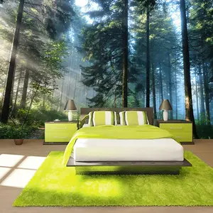 HD Hutan Hijau Pohon Pemandangan Besar Lukisan Dinding Kertas Dinding Dekorasi Rumah Ruang Tamu Sofa Kamar Tidur Latar Belakang Wallpaper Custom Mural