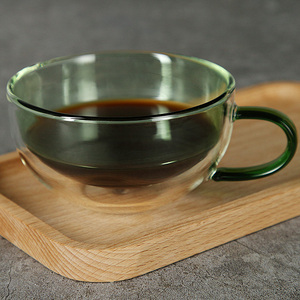 Offre spéciale Tasses à café en verre transparent à double paroi et <span class=keywords><strong>eau</strong></span> potable personnalisées Tasse avec poignée - Product Image 2