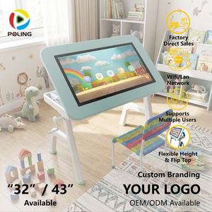Table <span class=keywords><strong>de</strong></span> jeu <span class=keywords><strong>numérique</strong></span> Android multi-touch <span class=keywords><strong>de</strong></span> 32 pouces, bureau interactif intelligent tactile, écran LED LCD FHD, jeu familial, table <span class=keywords><strong>de</strong></span> jeu réglable pour enfants - Product Image 1