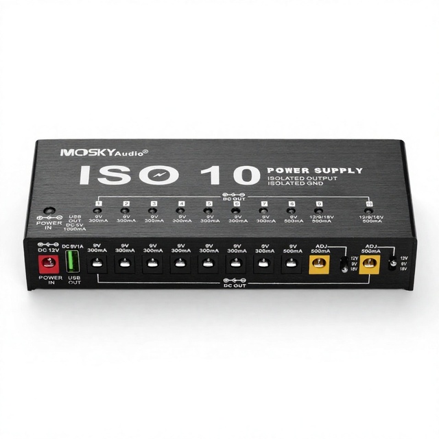 MOSKYAudio ISO10 Aluminum Instrument Power Supply for Effecter-Independently Low Noise