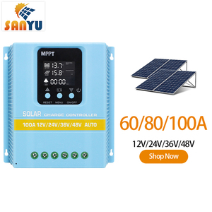 Régulateur de Charge <span class=keywords><strong>Solaire</strong></span> MPPT 100A 80A 60A avec Écran à Cristaux Liquides pour Systèmes 12V 24V 36V 48V - Product Image 1