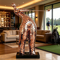 Spiegelscheiben-Edelstahl-Golfschwung-Skulptur für Golfplatz-Landschaftsgestaltung, Edelstahl-Skulpturen