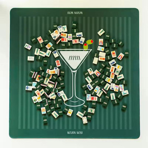 American Style Elegant 4-Player <b>Entertainment</b> Game Cards High Quality Acrylic Green New York Theme Mahjong Tiles - Product Image 5
