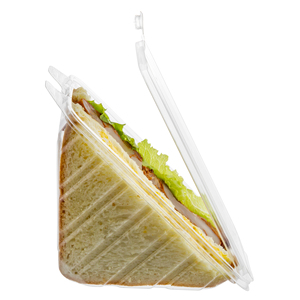 Venta caliente 17OZ con bisagras Clamshell Sandwich Wedge Grado alimenticio RPET Takeaway Tamper Evident Freshness Preservation Reciclado - Product Image 2