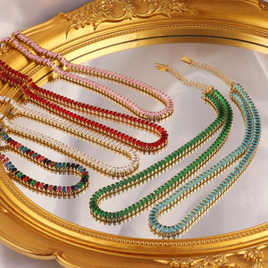 316L thép không gỉ sang trọng Trắng <span class=keywords><strong>Cubic</strong></span> <span class=keywords><strong>Zirconia</strong></span> Tennis Chuỗi vòng đeo tay cho phụ nữ thời trang không thấm nước Đảng đồ trang sức quà tặng BIJOUX - Product Image 3