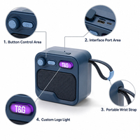 Speaker Nirkabel Mini Portabel 5.3 untuk Bersepeda di Luar Ruangan dengan Tali Pegangan Baterai 1200mAh