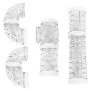 Paquete de 8 <span class=keywords><strong>tubos</strong></span> curvos transparentes para mascotas, jaula, túnel, juguete para hámster, túnel de conexión creativo DIY, tubo deportivo externo para hámster - Product Image 1