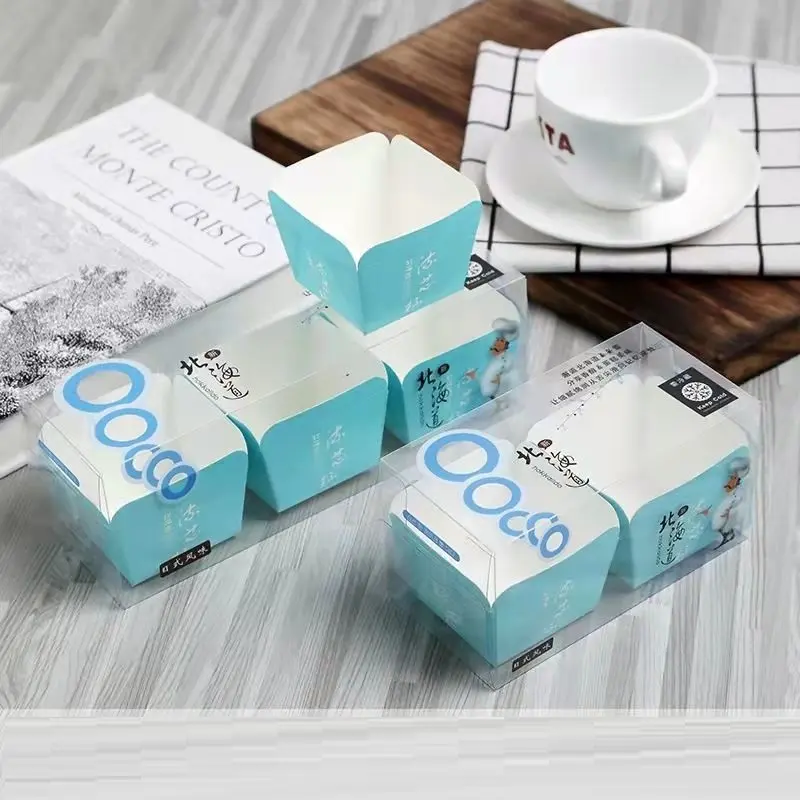 Hochwertige Kuchen box Mafen Cup Pappbecher Transparente Kunststoff verpackungs boxen