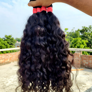 Natural Black <b>Curly</b> Indian Single Donor Burmese Top Grade Remy <b>Human</b> <b>Hair</b> Bulk Double Weft Pink Wrap Raw Virgin <b>Hair</b> <b>Extension</b> - Product Image 1