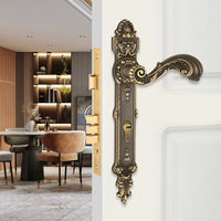 Nouveau Design de sécurité moderne luxe Design Vintage pince à Rosette Rose or cuivre poignée de porte serrure