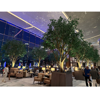 Grand arbre artificiel en fibre de verre, banian, ignifuge, écologique, pour les aménagements paysagers, les restaurants et les hôtels de luxe