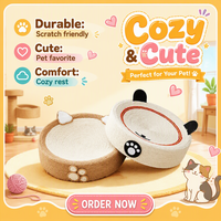 Griffoir pour chat de luxe à motif orange et fraise, écologique, en sisal et mousse, arbre à chat à 1 niveau en carton