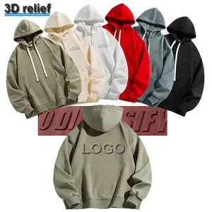 Toptan ve unisex gevşek Hoodie için özel logo kapşonlu düz renk kazak yüksek kaliteli erkek Hoodie