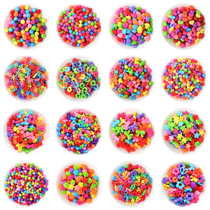 1100pcs Custom Deep Colored Beads Acrylic Plastic Beads For Jewelry Making Girls Beaded Bracelets