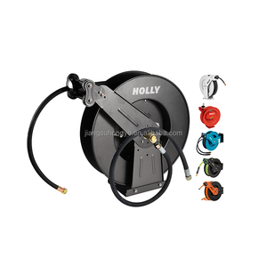 Enrouleur de tuyau de nettoyeur haute pression rétractable 25M 82FT X 5/16 "Mesh Pipe Spring Driven Dual Arm Steel Air Water High Pressure Hose Reel - Product Image 2