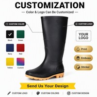 Bottes de pluie en PVC résistant aux produits chimiques, entièrement imperméables, robustes, antidérapantes, avec embout renforcé, pour travaux en usine chimique et dans les mines